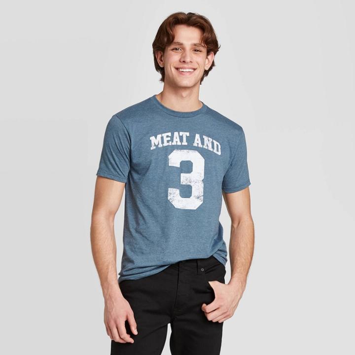 Men's Short Sleeve Meat And 3 Graphic T-shirt - Awake Navy S, Men's, Size: