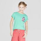 Girls' Short Sleeve Ladybug Pocket T-shirt - Cat & Jack Green