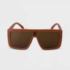 Women's Oversized Shield Sunglasses - A New Day Brown