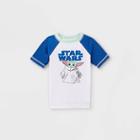 Star Wars Toddler Boys' Baby Yoda Rash Guard Swim Shirt - White