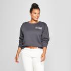 Women's Plus Size Paris France Cropped Graphic Sweatshirt - Mighty Fine (juniors') Black