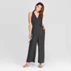 Women's Sleeveless V-neck Jumpsuit - Universal Thread Black