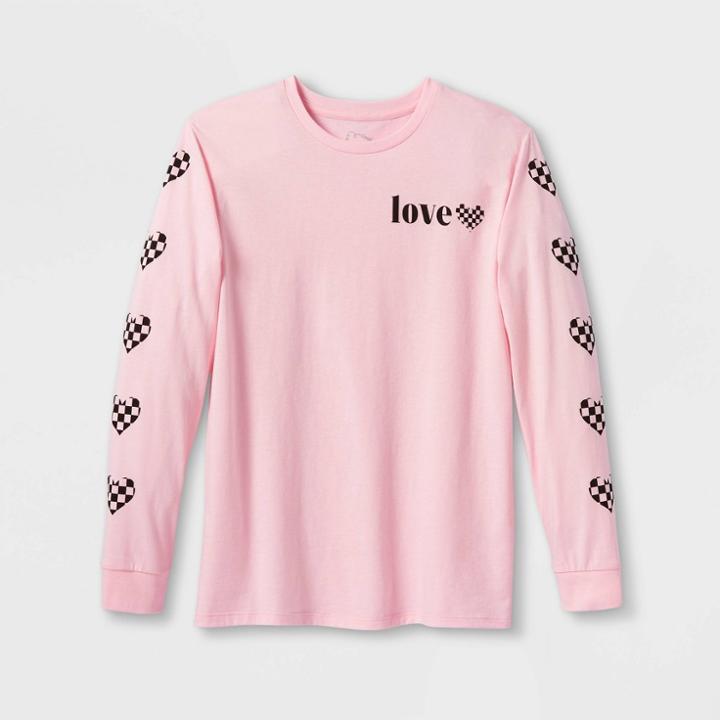 Kids' Oversized Long Sleeve Graphic T-shirt - Art Class Pink