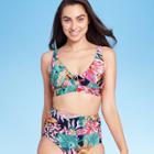Women's Tie Front Bikini Top - Kona Sol Floral Xs, Women's,