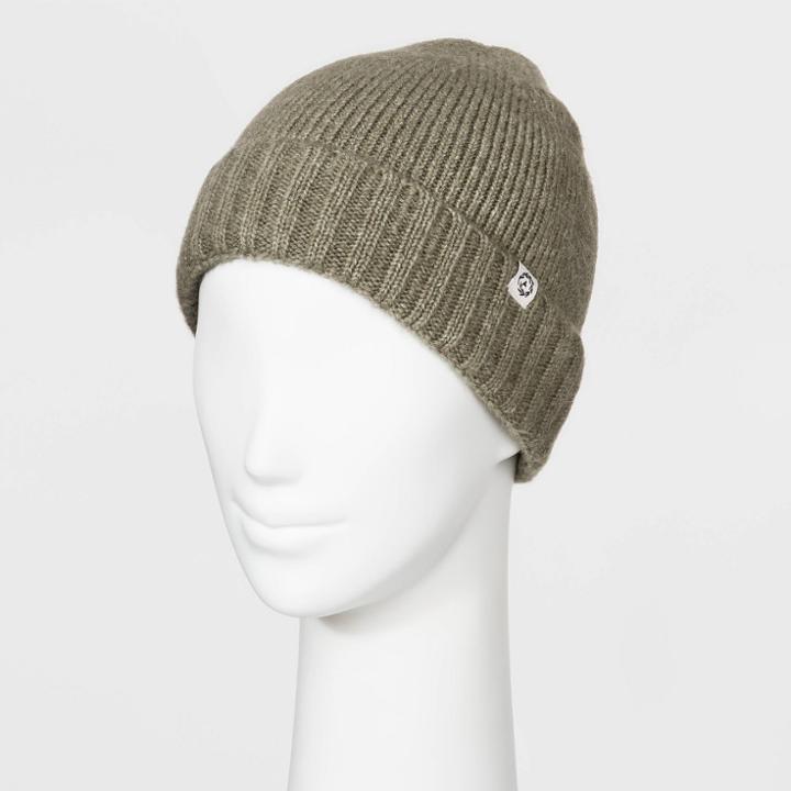 Women's Knit Cuffed Beanie - Universal Thread Green One Size, Women's