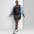 Women's Plus Size Lace Trim Slip Dress - Wild Fable Black