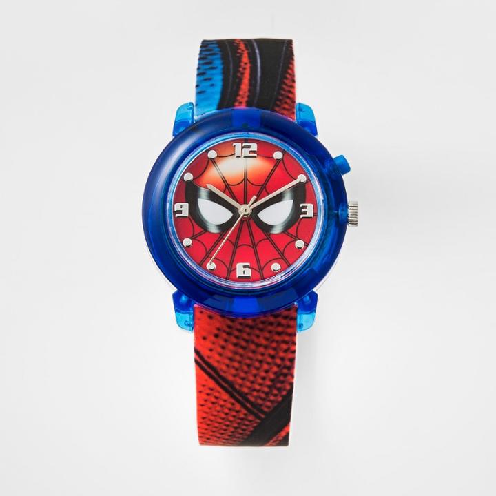 Marvel Kids Spider-man Homecoming Light Up Band Analog Watch Blue,