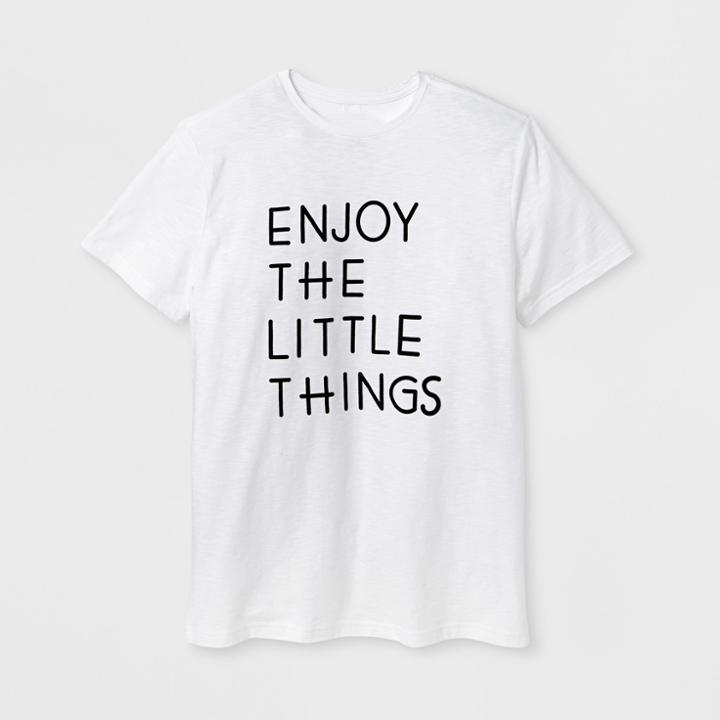 Shinsung Tongsang Men's Short Sleeve Enjoy The Little Things Graphic T-shirt - White