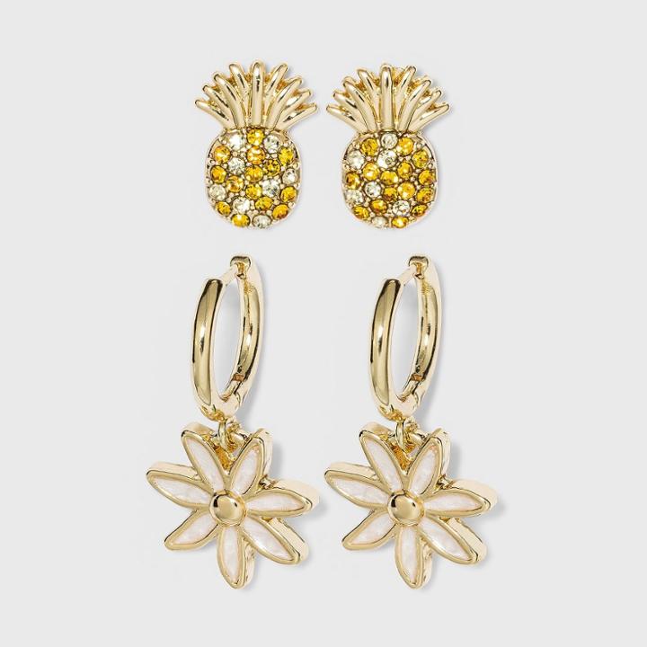 Sugarfix By Baublebar Pineapple And Flower Drop Earring