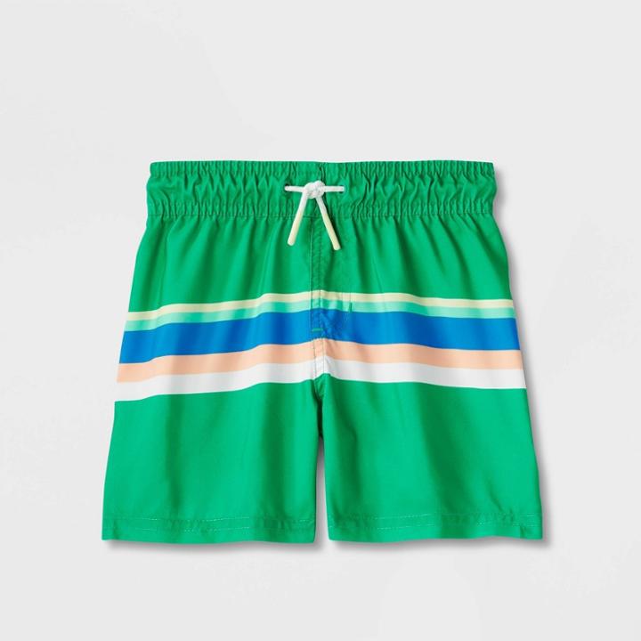 Toddler Boys' Adaptive Woven Swim Trunk - Cat & Jack Green