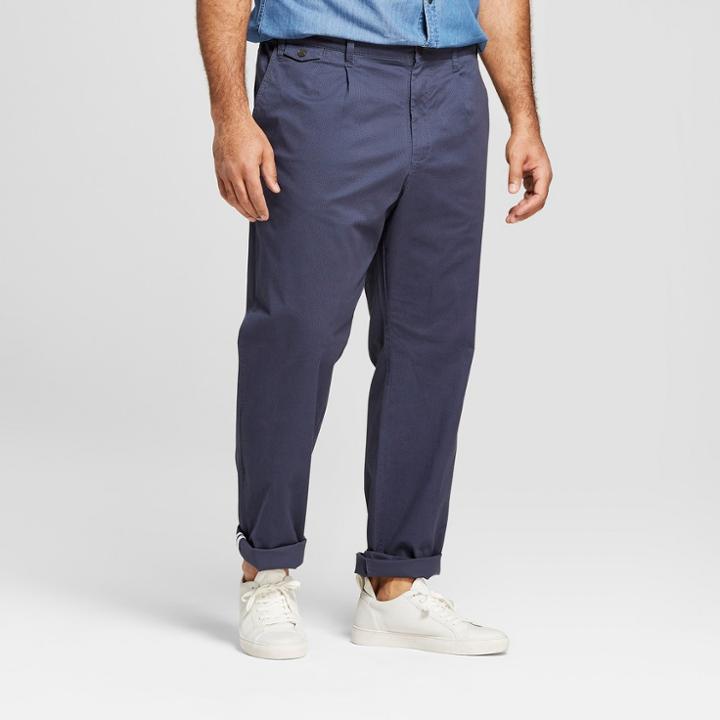 Target Men's Big & Tall Printed Slim Fit Rolled Chino Pants - Goodfellow & Co Navy