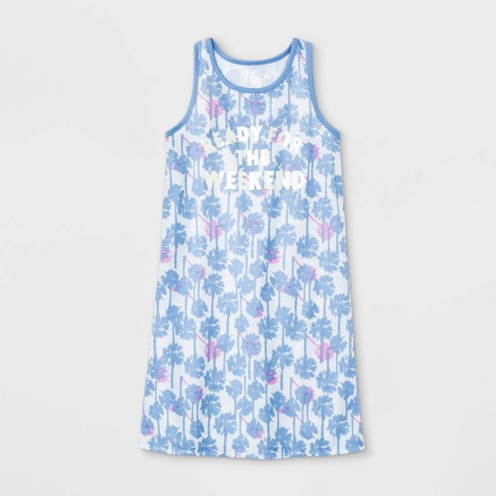 Girls' Palm Trees 'weekend' Nightgown - Cat & Jack Blue