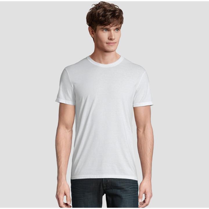 Hanes Premium Men's Short Sleeve Black Label Crew-neck T-shirt - White