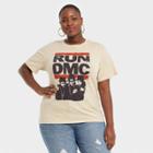 Bravado Women's Plus Size Run Dmc Short Sleeve Graphic T-shirt - Cream