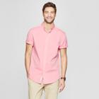 Men's Printed Slim Fit Short Sleeve Button-down Shirt - Goodfellow & Co Dusty Rose