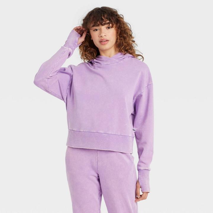 Women's French Terry Acid Wash Hoodie - Joylab Purple