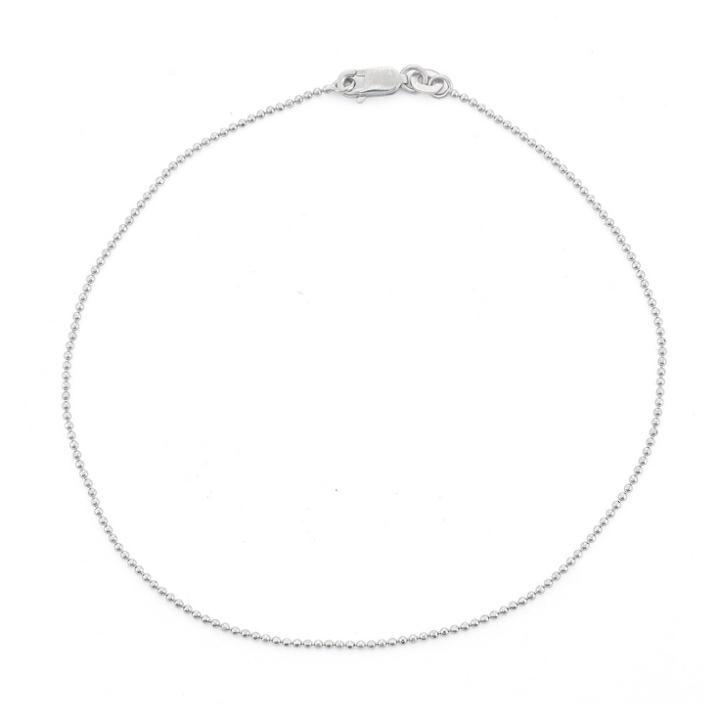 Tiara Sterling Silver Diamond-cut Ball/beaded Chain Anklet, Girl's, White