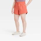 Women's Plus Size High-rise Pull-on Shorts - A New Day Orange
