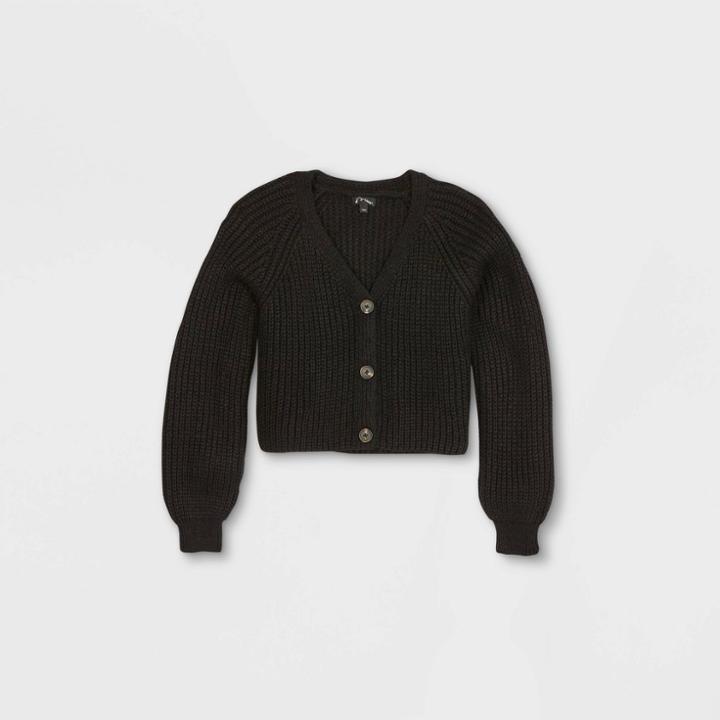 Girls' Cropped Cardigan - Art Class Black