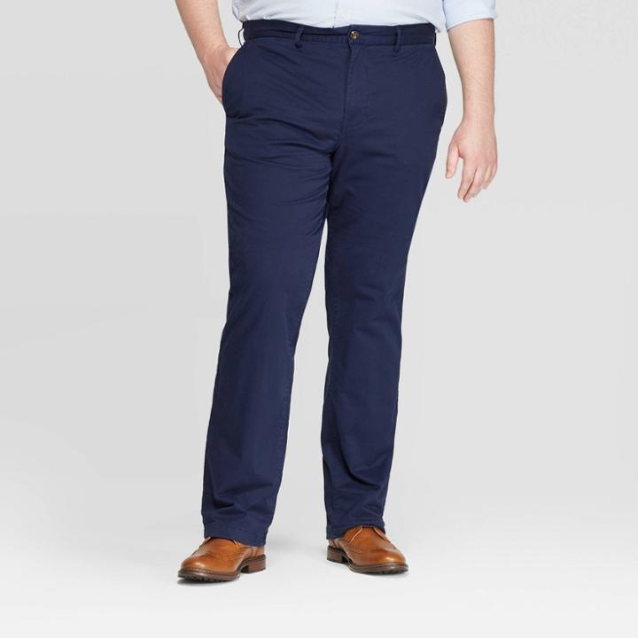 Men's Tall Straight Chino Pants - Goodfellow & Co Xavier Navy 32x36,