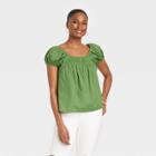 Women's Puff Cap Sleeve Top - Universal Thread Green