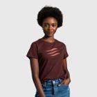 United By Blue Women's Organic Logo Waves Graphic T-shirt - Bitter Chocolate
