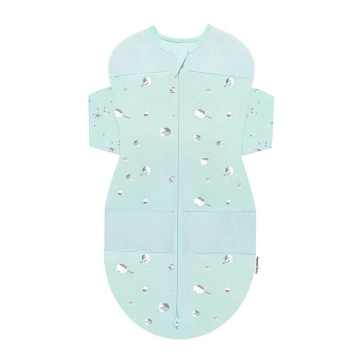 Happiest Baby Snoo Sack Swaddle Wrap - Blue Green With Planets Stars On Wings -