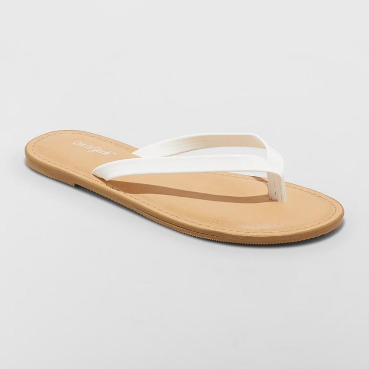 Girls' Serena Flip Flop Sandals - Cat & Jack White S, Girl's,