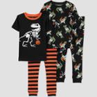 Carter's Just One You Toddler Boys' 4pc Halloween Dinos Pajama Set - Orange/black