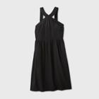 Women's Plus Size Sleeveless Linen Dress - A New Day Black 1x, Women's,