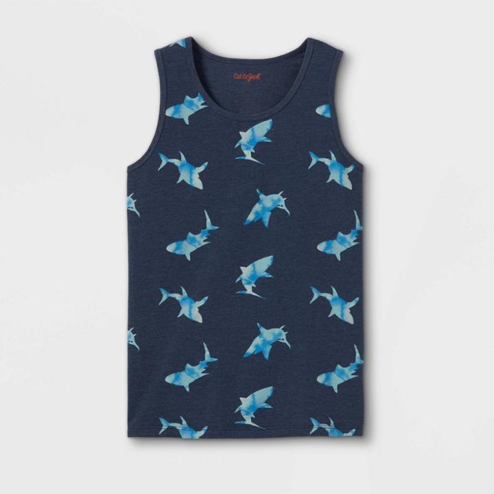 Boys' Swimming Shark Graphic Tank Top - Cat & Jack Navy