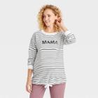 Tie Waist Maternity Sweatshirt - Isabel Maternity By Ingrid & Isabel White/black