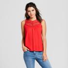 Women's Lace Yoke Tank Top - 3hearts (juniors') Red