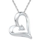 Target 1/20 Ct. T.w. Round Diamond With Miracle Set Heart Pendant In Sterling Silver (ij-i2-i3) (18), Women's, White