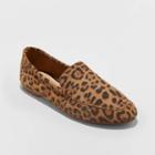 Women's Mila Microsuede Leopard Print Deconstructed Loafers - A New Day Brown
