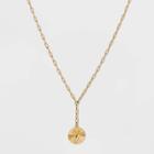 14k Gold Plated Initial 'v' Pendant Chain Necklace - A New Day Gold
