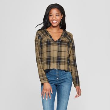 Women's Plaid Hoodie - Soul Cake (juniors') Olive