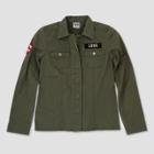 Junk Food Girls' Military Shirt Jacket - Olive S
