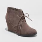 Women's Bessie Microsuede Wide Width Wedge Fashion Bootie - Universal Thread Gray 6w,