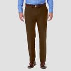 Haggar Men's Premium Comfort 4-way Stretch Classic Pleated Dress Pants - Mocha