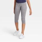 Girls' Performance Capri Leggings - All In Motion Gray Heather Xs, Girl's, Gray Grey