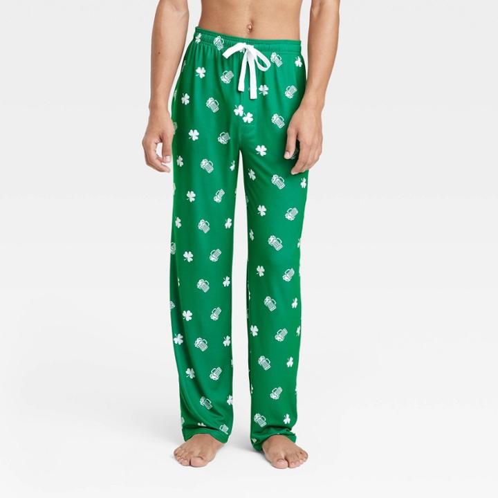 Bioworld Men's Clover Beer Print Pajama Pants - Green