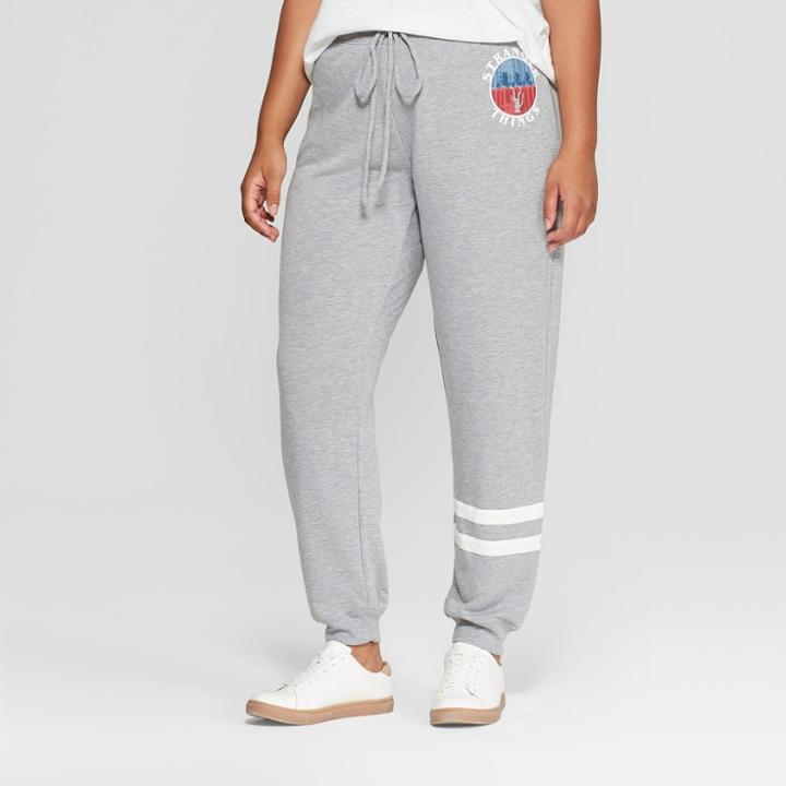 Women's Stranger Things Plus Size Upside Down Joggers (juniors') Gray