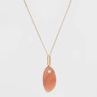 Semi-precious Moonstone Worn Gold Necklace - Universal Thread Blush Peach