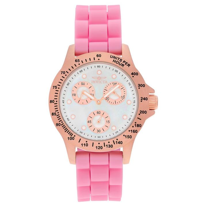Women's Invicta 21993 Speedway Quartz Chronograph White Dial Strap Watch - Pink