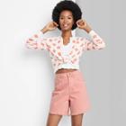 Women's Baggy Denim Bermuda Shorts - Wild Fable Coral