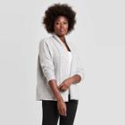 Women's Shawl Collar Open-front Cardigan - A New Day Heather Gray