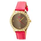 Women's Boum Chic Watch With Mirrored Dial And Crystal Surrounded Bezel-pink, Pink