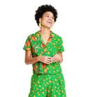 Women's Leopard/orange Print Button-down Shirt - Tabitha Brown For Target Green Xxs