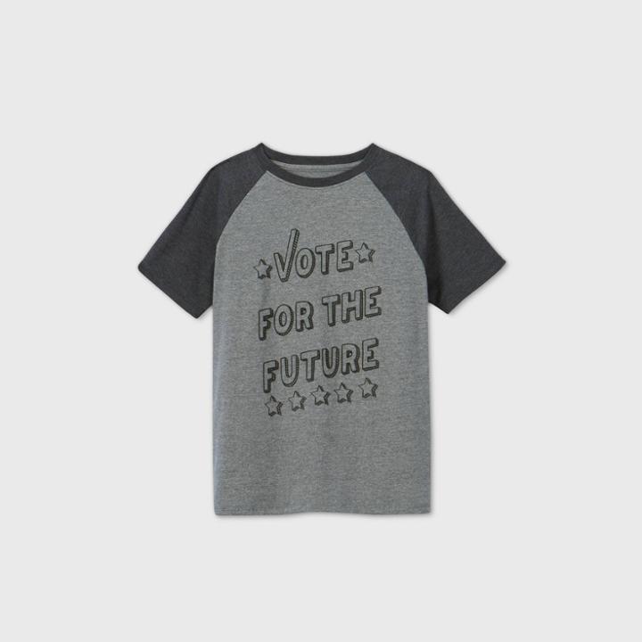 Boys' Short Sleeve Vote Graphic T-shirt - Cat & Jack Gray